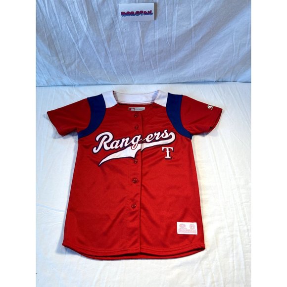 True Fan Other - MLB True Fan Texas Rangers Baseball Jersey Youth Small Red MLB Jersey